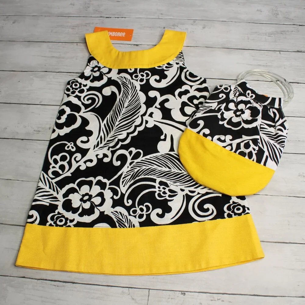 Gymboree Vintage Girl's Dress Purse Size 4 Black Yellow Collection Lot